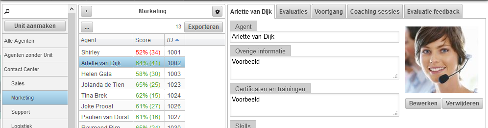 Contact center agent profiel quality_monitoring_agent_profiel